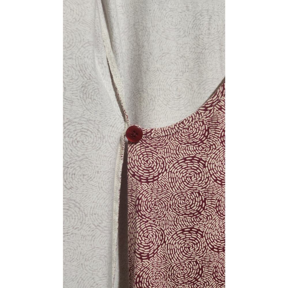 Synergy Women's Organic Cotton Blend Red Long Sleeve Wrap Dress Sz Small Stretch - Picture 9 of 10